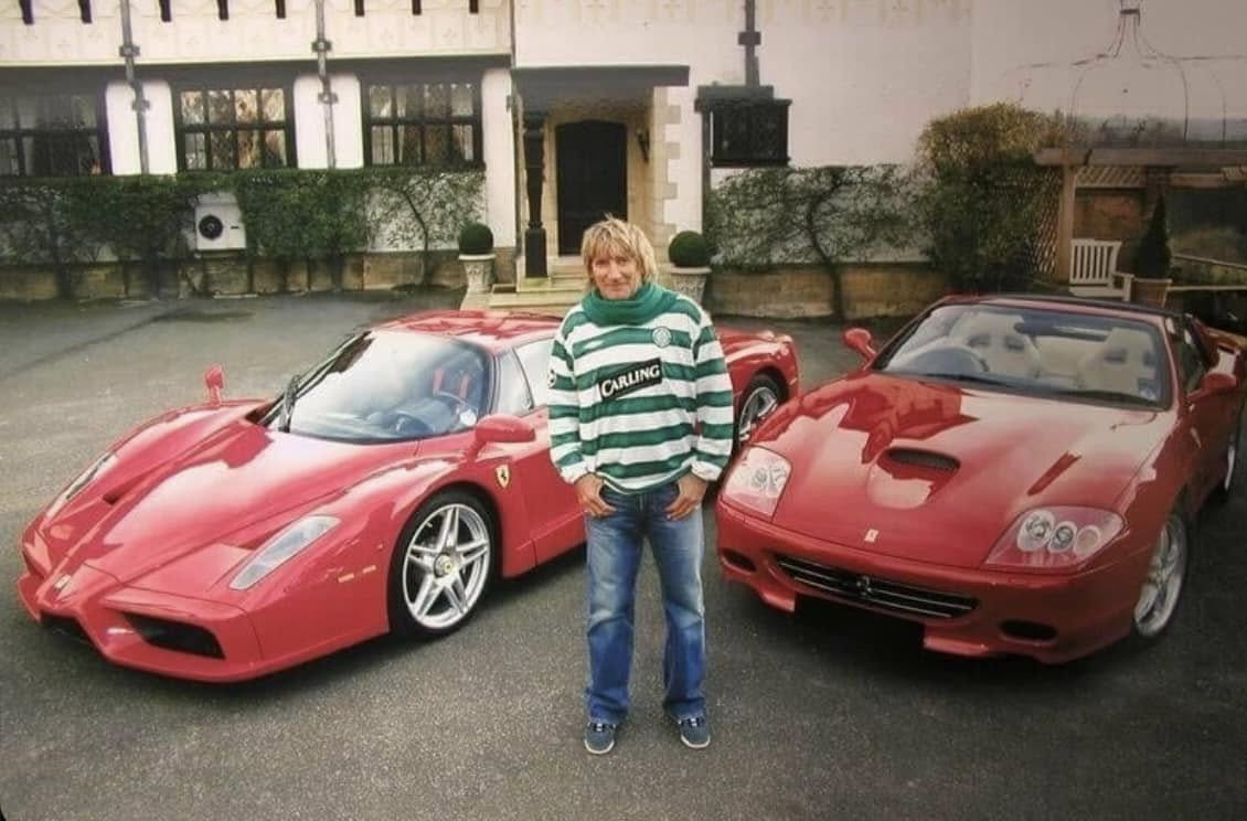 Rod Stewart and his red Ferraris.
