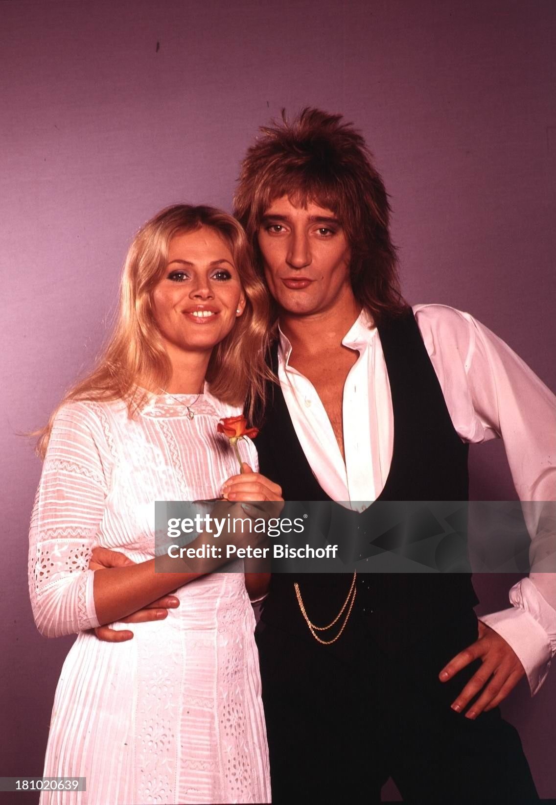 Rod Stewart with one of his ex-girlfriends on March 20, 1983. 
