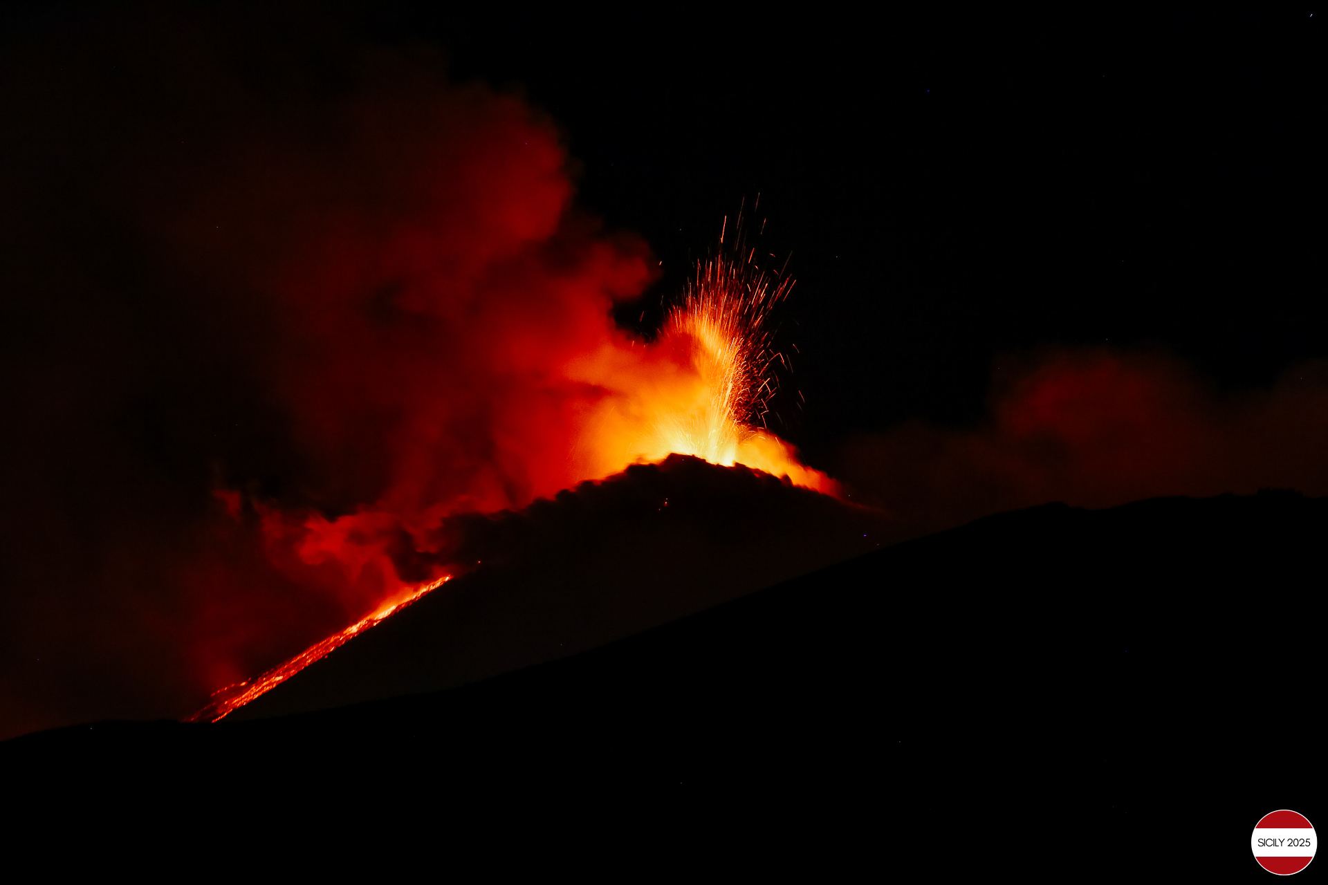 Mount Etna eruption. 