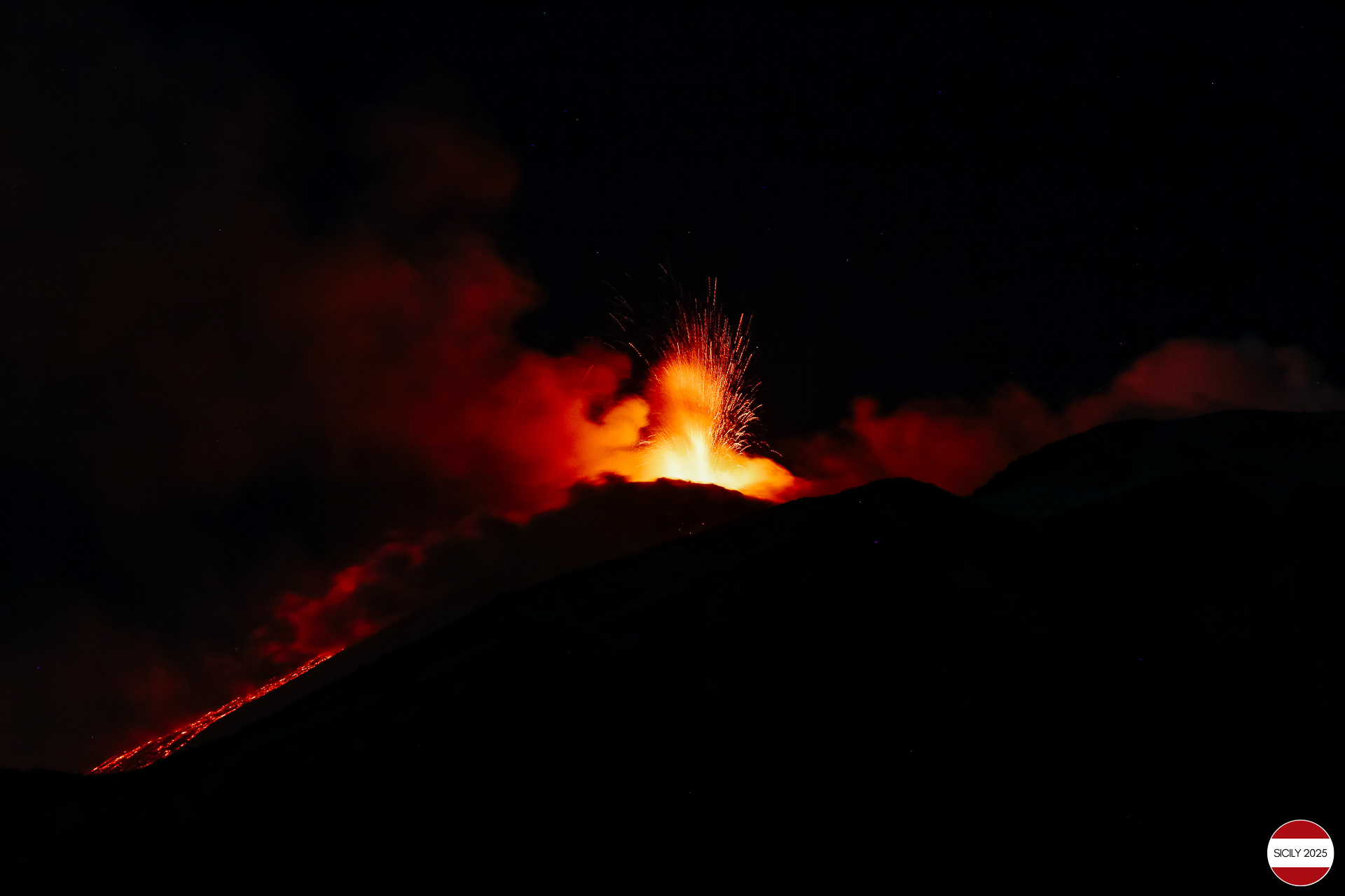 Mount Etna eruption. 