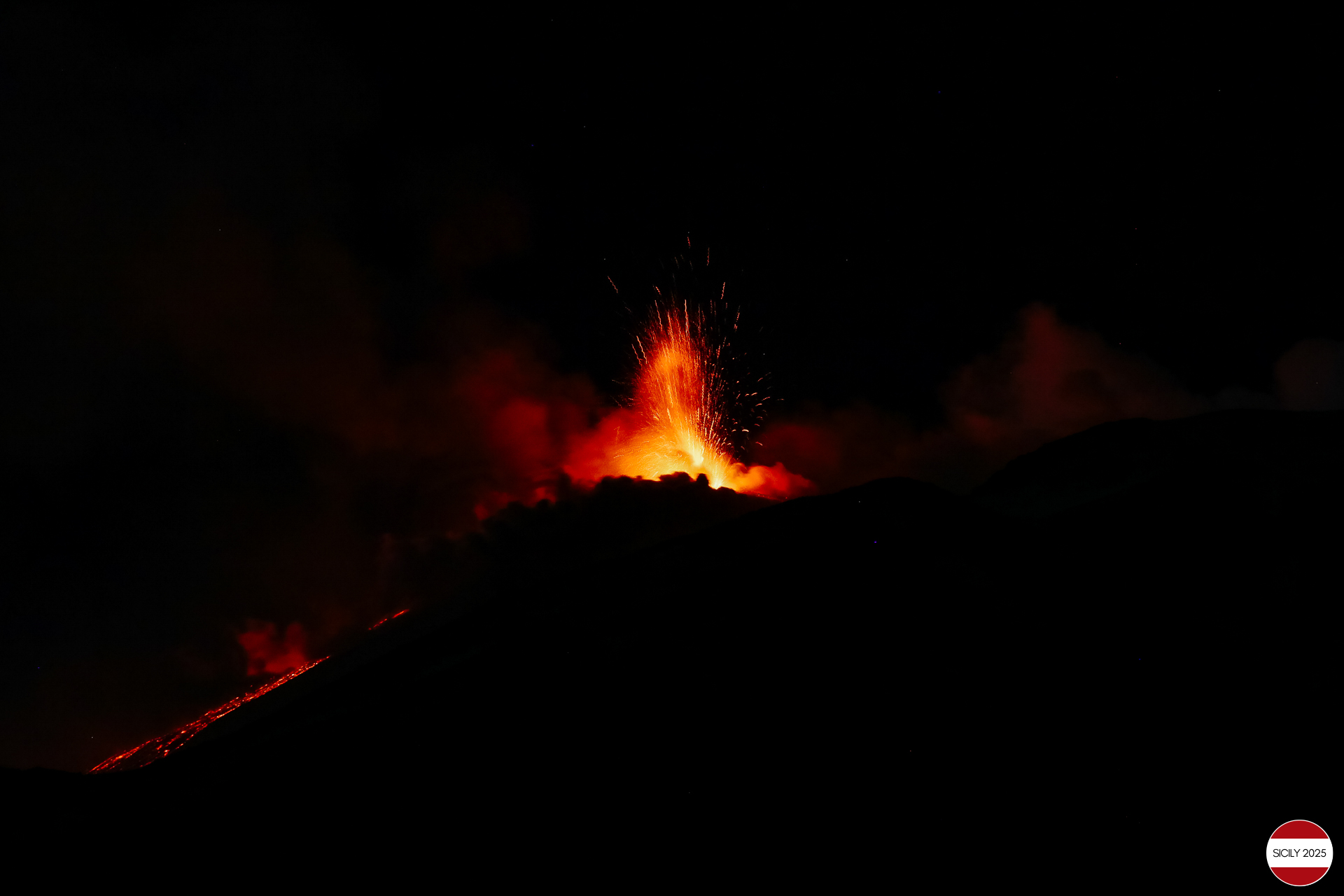 Mount Etna eruption. 