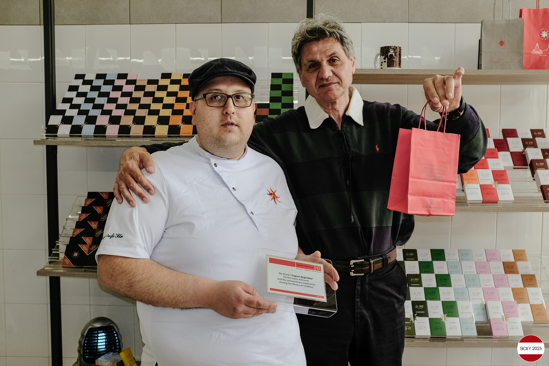 Visit to a chocolate factory in Modica. 