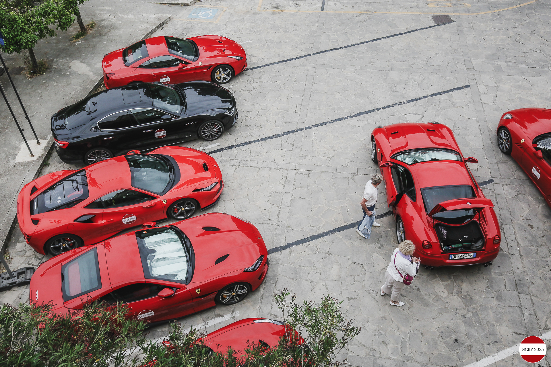 Parking in front of the hotel in Ragusa. 