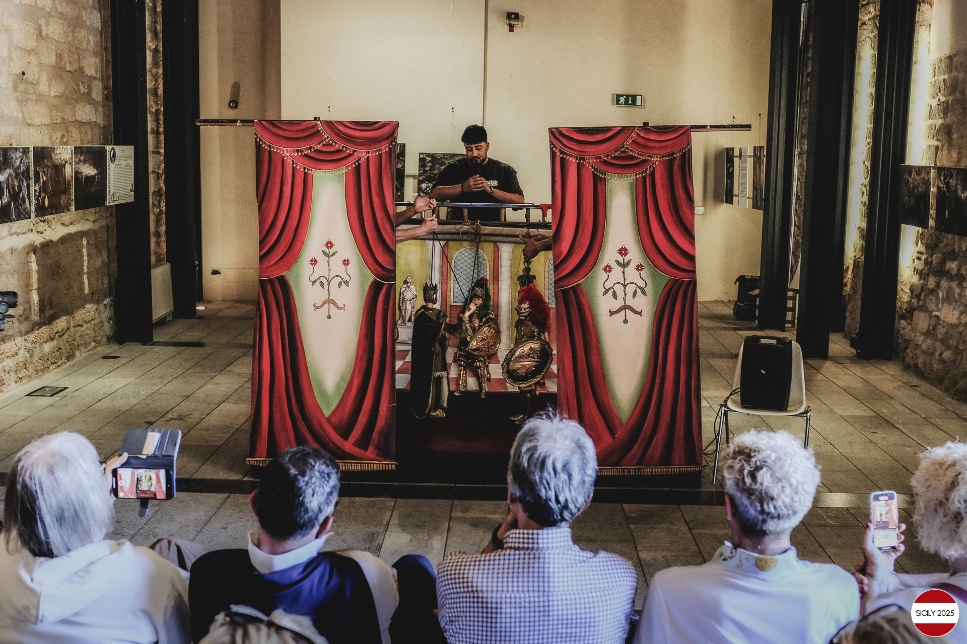Sicilian puppet show inside the Carini Castle. 