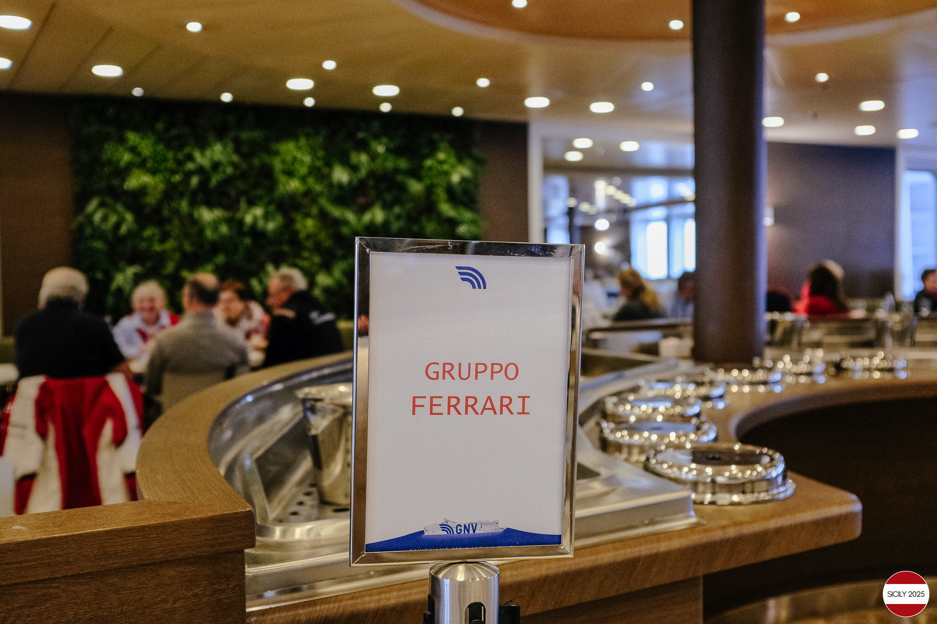 The area of the ship dedicated to us by GNV. 