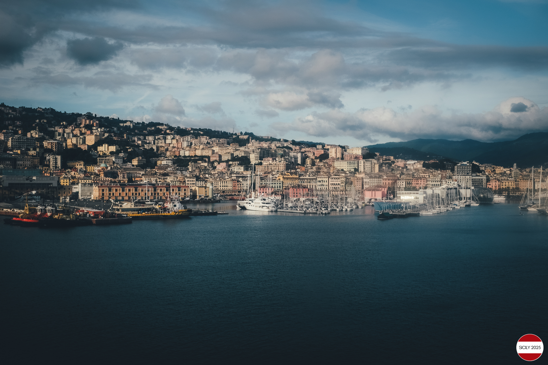 Sailing towards Genoa. 