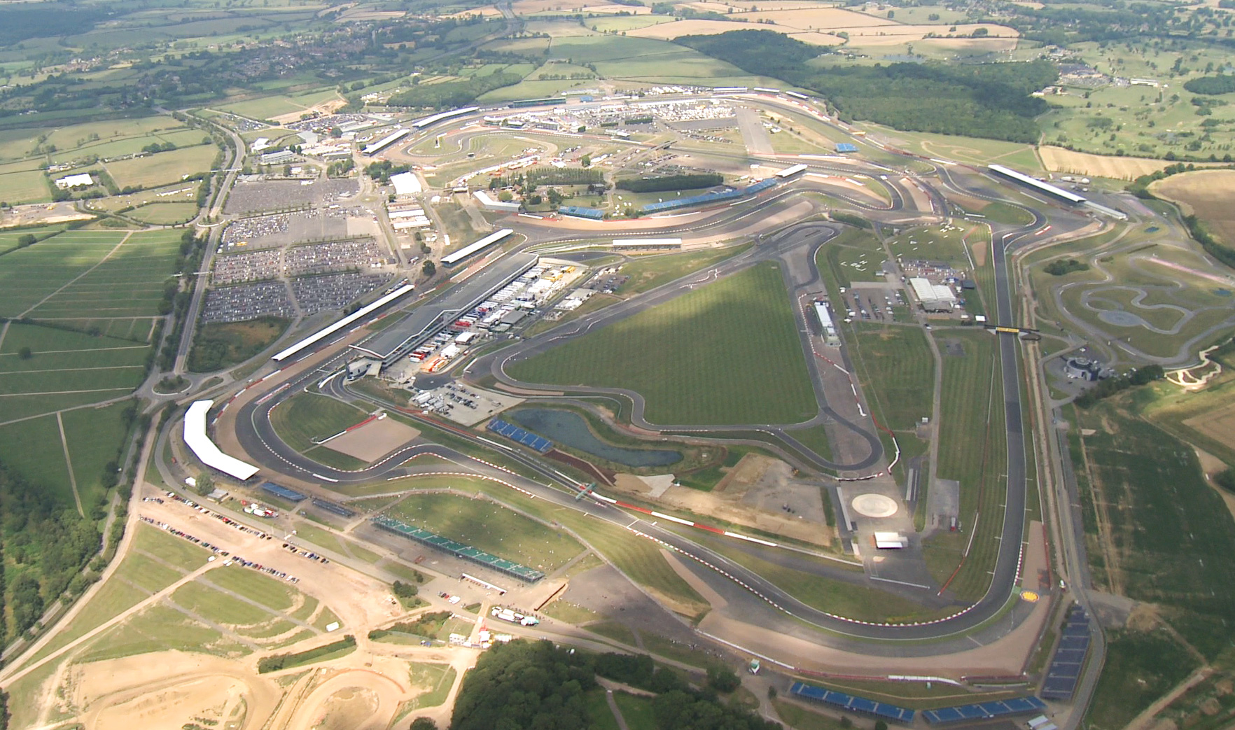 Aerial image of Silverstone circuit.