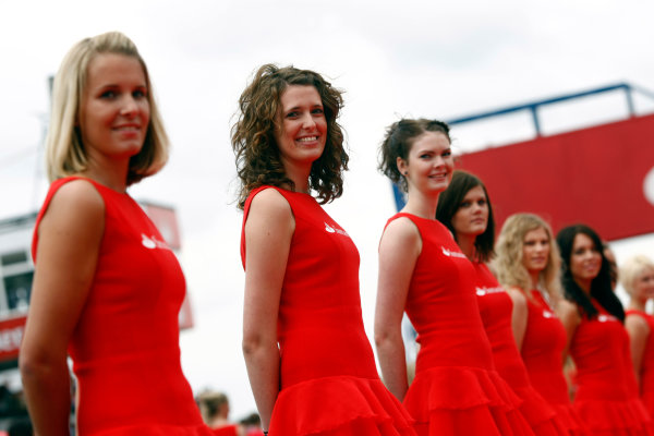 Grid girls at Silverstone on 21 June 2009. 