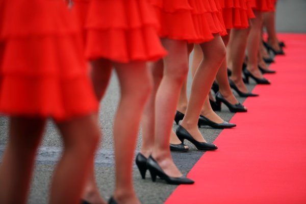 Grid girls on the drivers parade at Silverstone, England, on Sunday 21 June 2009. 