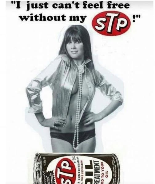 Vintage poster with STP advertising.