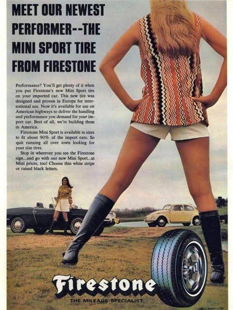 Vintage 1972 sexy Firestone tire.