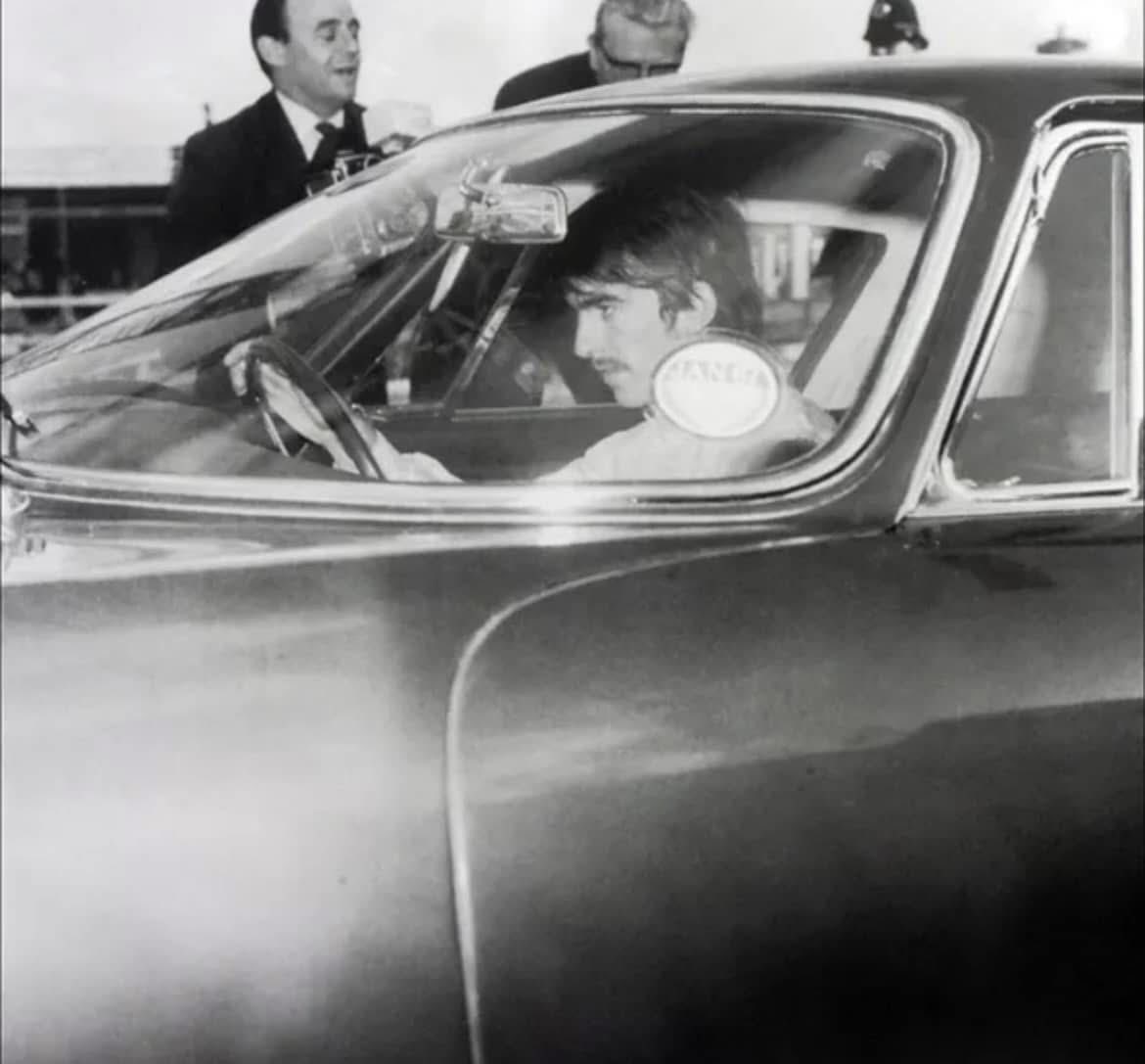 George Harrison cruising in style with his Ferrari 275GTB.