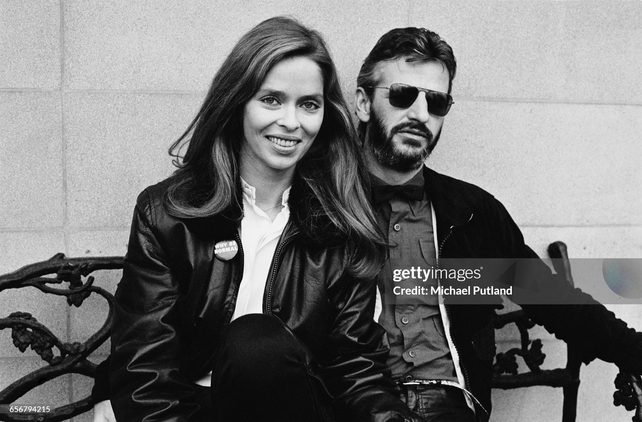 English drummer Ringo Starr, formerly of the Beatles, with his wife, American actress Barbara Bach, in London in 1981. 