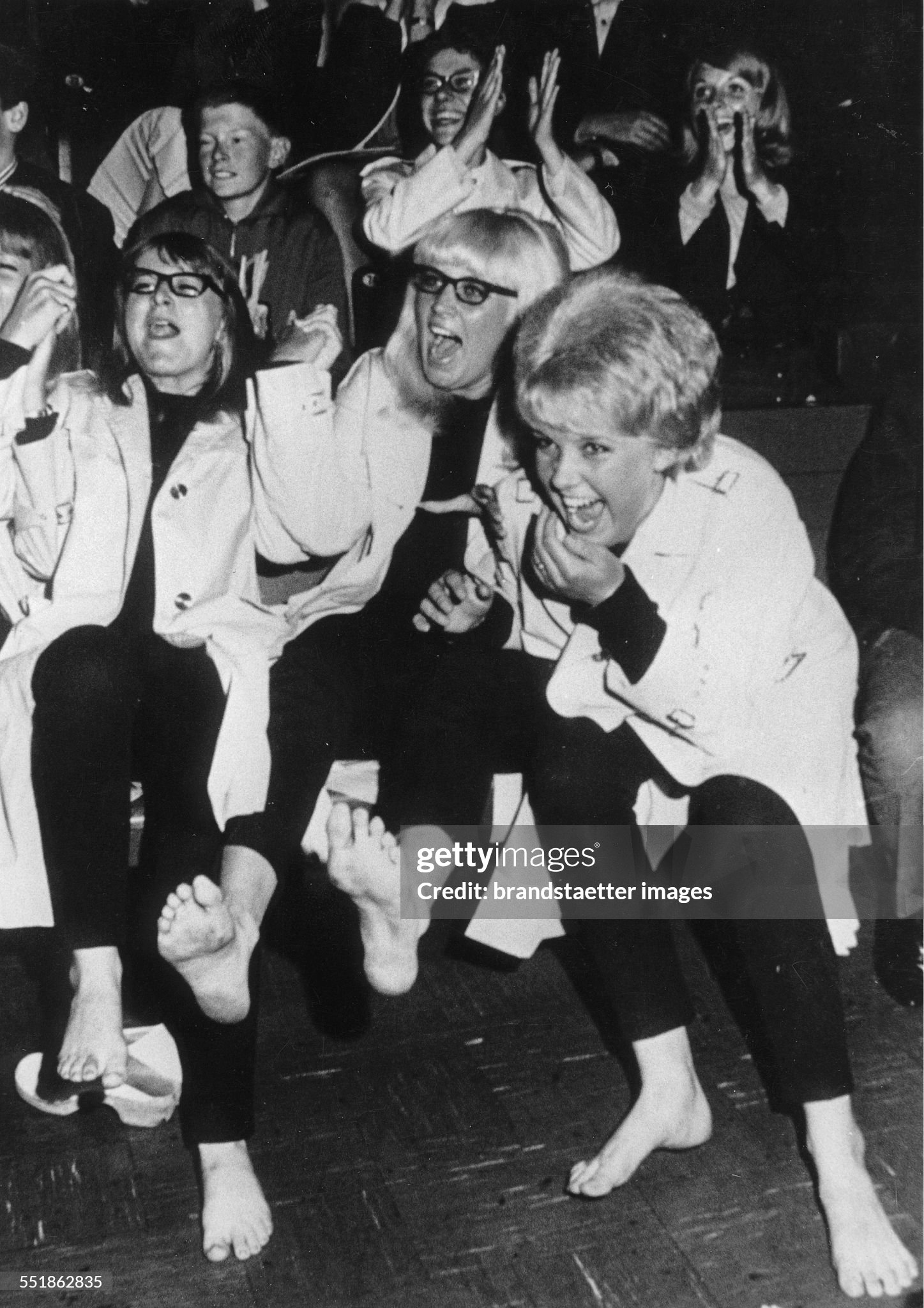 Beatles fans at a Beatle concert in Copenhagen in 1964. 