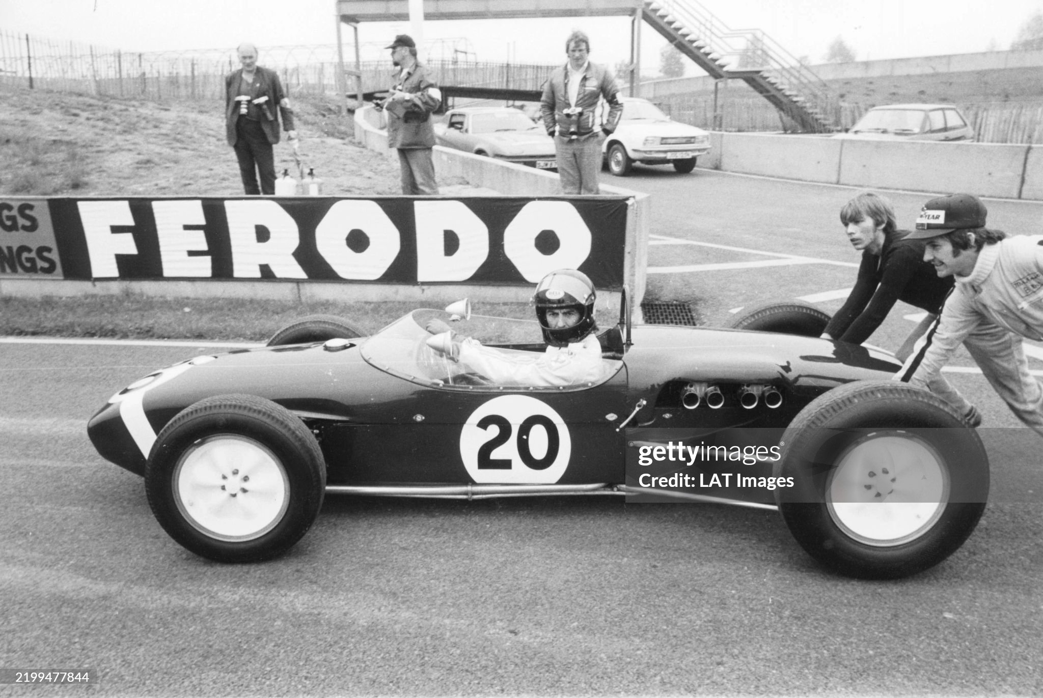 George Harrison made only one public appearance driving a racing car in an ex-Stirling Moss Lotus at the Gunnar Nilsson Memorial Meeting in Donington Park on 03 June 1979. 
