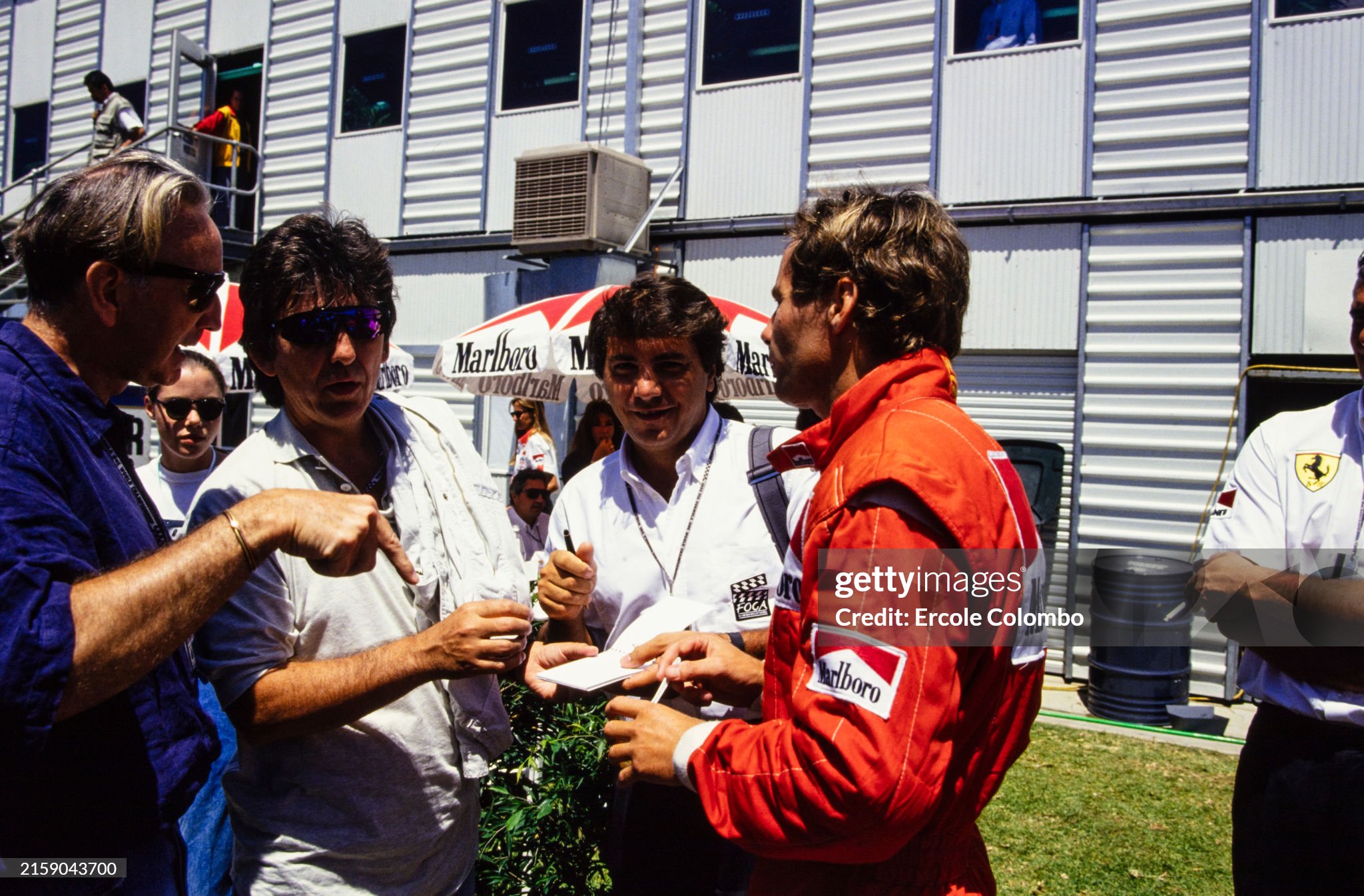 John Watson, George Harrison and Gerhard Berger during the Australian Grand Prix at Adelaide Street Circuit on 07 November 1993. 