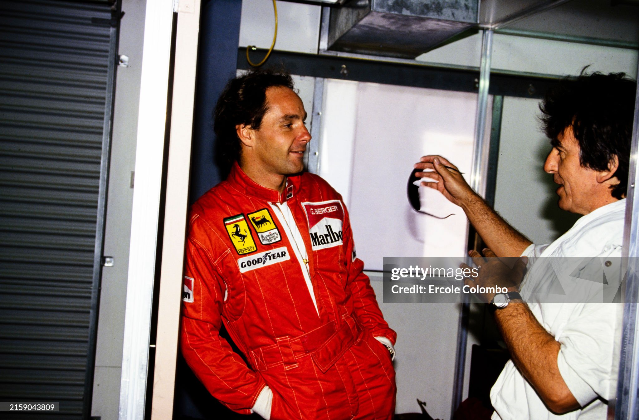 George Harrison with Gerhard Berger during the Australian Grand Prix at Adelaide Street Circuit on 07 November 1993. 
