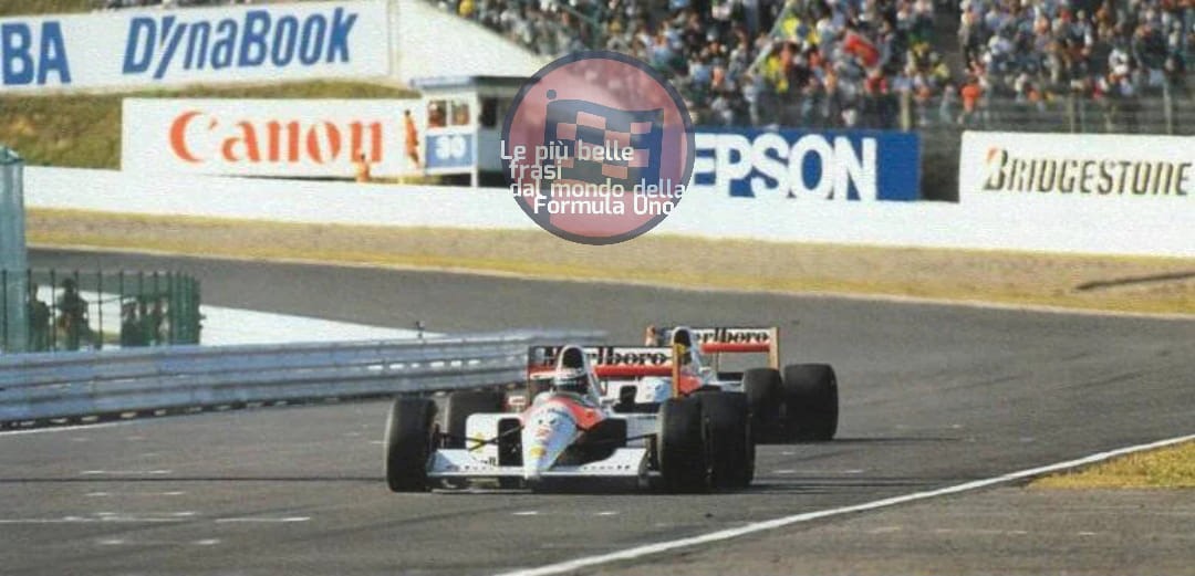 Gerhard Berger, McLaren, followed by Ayrton Senna, McLaren.