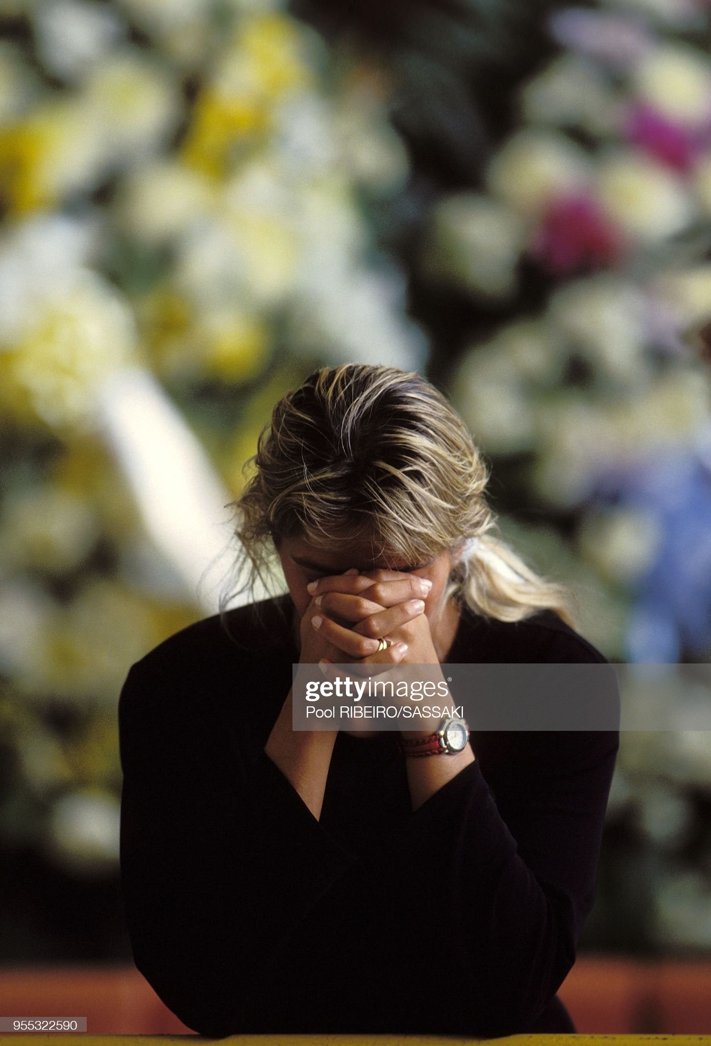 Adriane Galisteu at Ayrton Senna’s funeral.