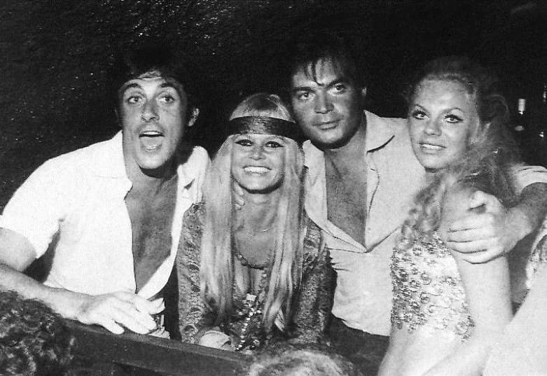 Gigi Rizzi, Brigitte Bardot, Beppe Piroddi and Odile Rodin.