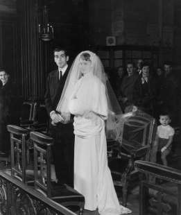 Brigitte Bardot and Roger Vadim's wedding at the Church of Passy in Paris.