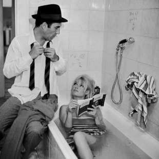 Brigitte Bardot and Michel Piccoli in the film ‘Il disprezzo’ in 1963.