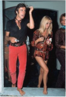 Gigi Rizzi and Brigitte Bardot making a very chic entrance at Saint Tropez in 1968.