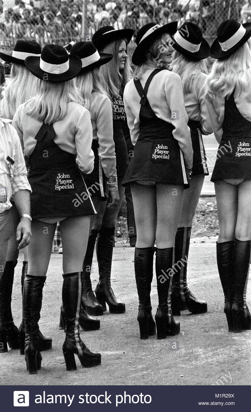 John Player Special girls at 1974 British Grand Prix at Brands Hatch.