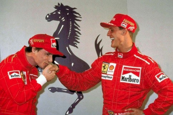 Michael Schumacher and Eddie Irvine.