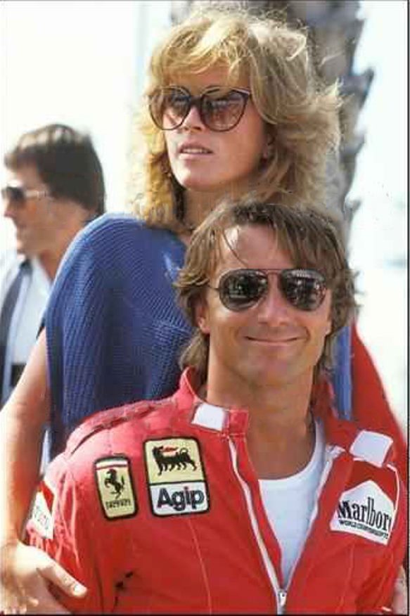 Rene' Arnoux with Pascale at Detroit in 1983. 