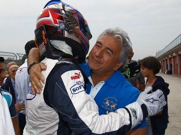 Nicholas Latifi with his father Michael in an early career shot. 