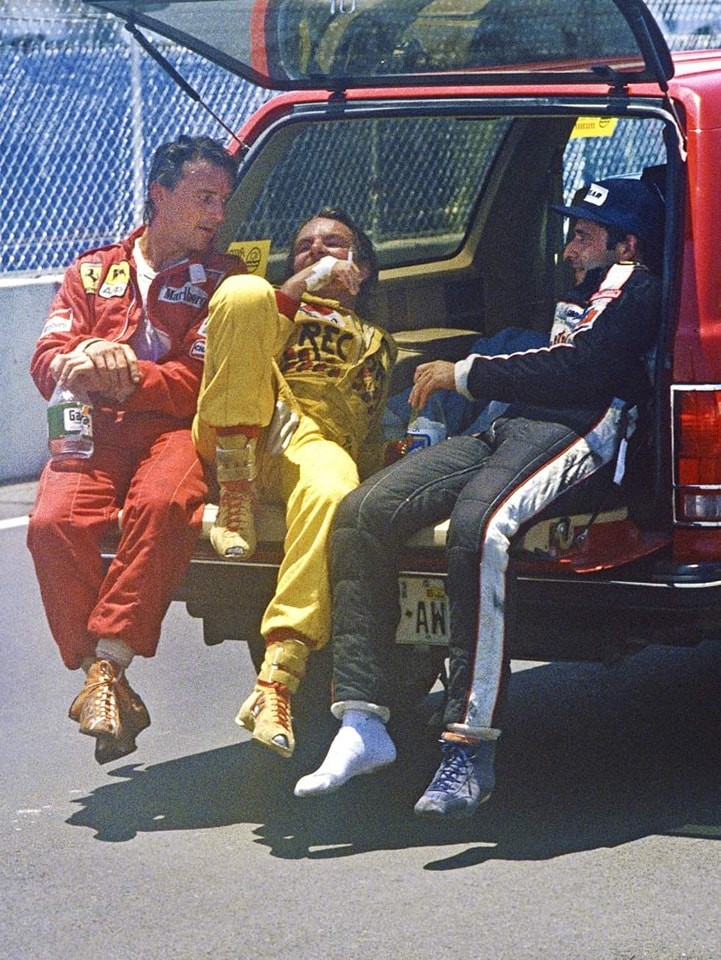 Rene Arnoux, Keke Rosberg and Elio De Angelis. 