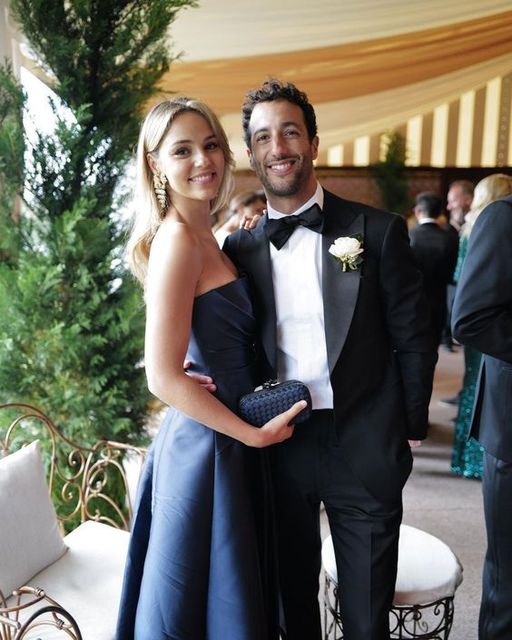 Daniel Ricciardo and Heidi Berger at the wedding of Scotty James and Chloe Stroll. 