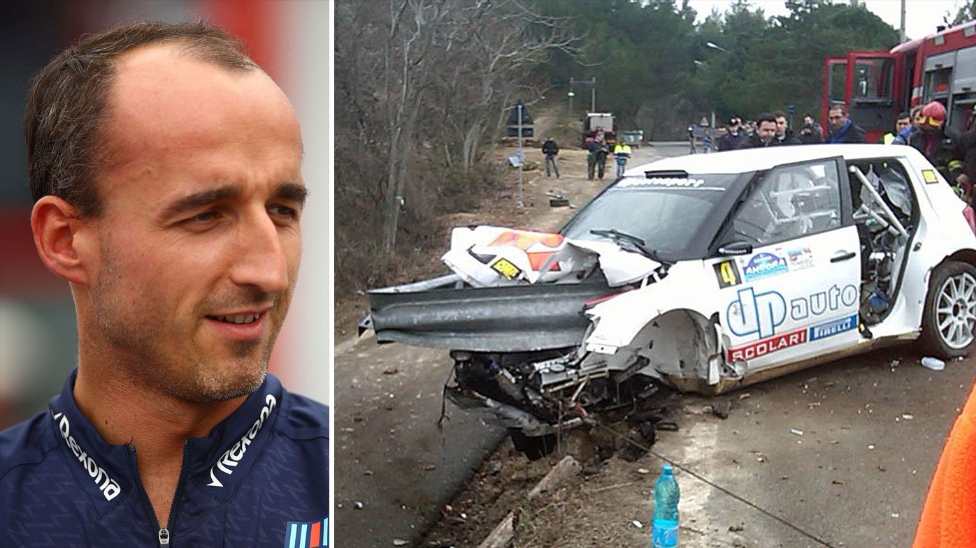 Robert Kubica and his car after the accident.
