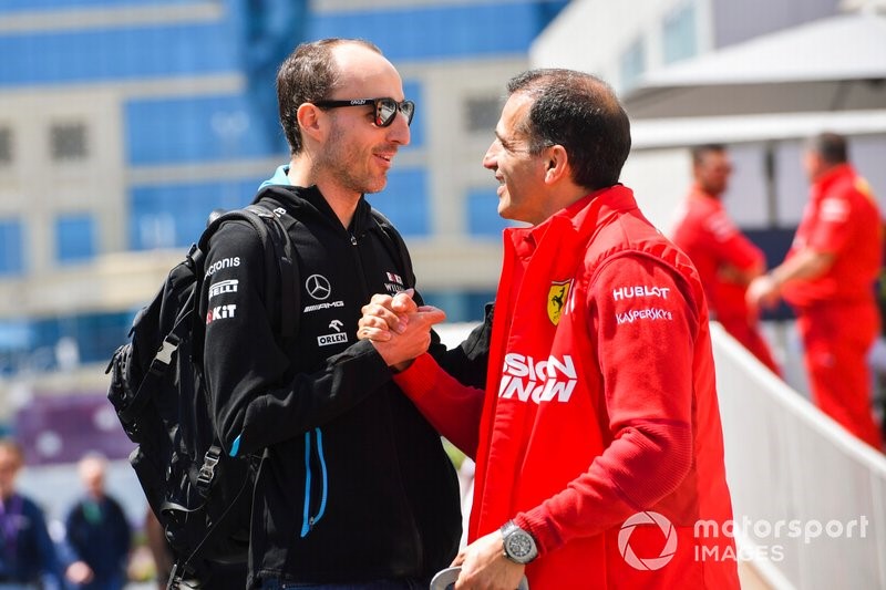 Robert Kubica with Marc Gene', Ferrari.