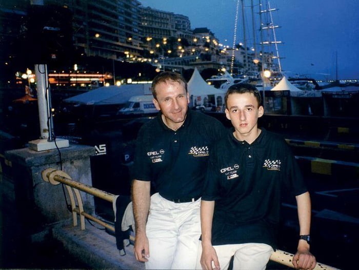 Robert with his father in Monaco.