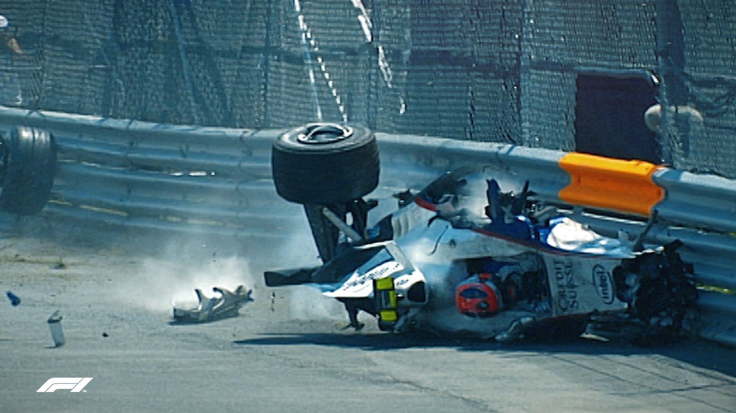 At the Canadian Grand Prix Kubica had a serious crash approaching the hairpin on lap 27, in which his car made contact with Jarno Trulli's Toyota and hit a hump in the grass which lifted the car's nose into the air and left him unable to brake or steer. The car then hit the concrete retaining wall and rolled as it came back across the track, striking the opposite wall on the outside of the hairpin and coming to rest on its side. The car was heavily damaged and Kubica's feet could be seen exposed through the destroyed nose of the car. The speed measured when his car clipped the barrier was 300.13 km/h (186.49 mph), at a 75-degree angle, subjecting Kubica to an average deceleration of 28 g. After data from the onboard accident data recorder had been analysed it was found that he had been subjected to a peak G-force of 75 G. 