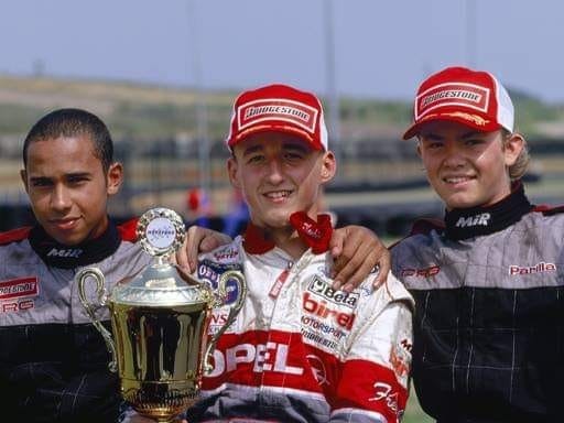 Robert Kubica with Lewis Hamilton and Nico Rosberg.