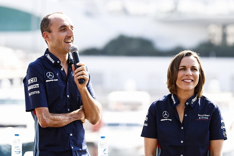 Williams announces Robert Kubica's 2019 Formula 1 racing return. In the photo Robert Kubica and Claire Williams.