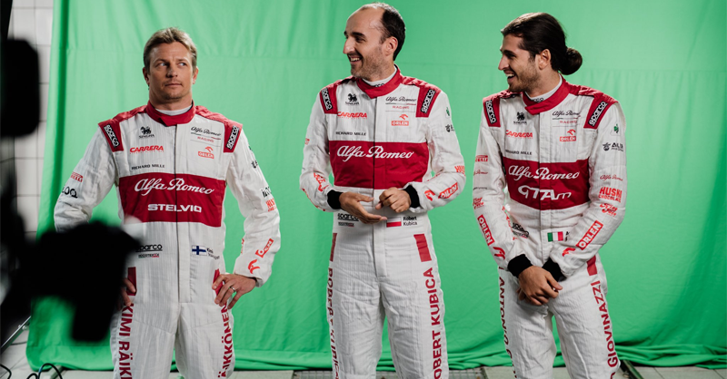 Kimi Raikkonen, Robert Kubica and Antonio Giovinazzi in 2020.
