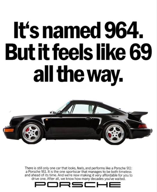An advertisement for the Porsche 964.