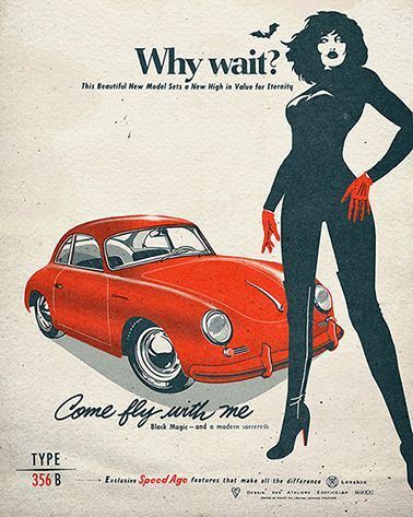 A girl and a Porsche 356 B.