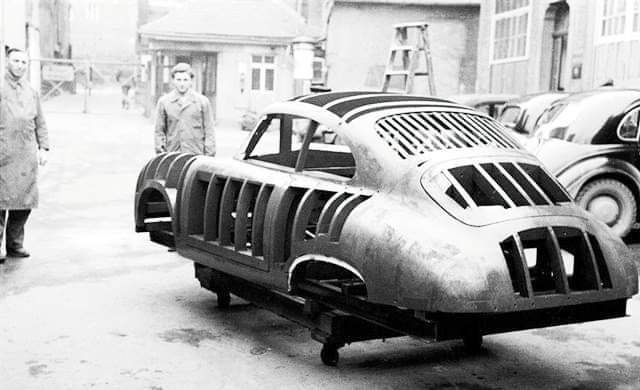 The buck for the 1948 Porsche 356 coupé prototype.