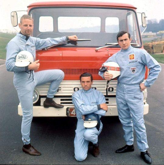 John Whitmore, Jimmy Clark and Jackie Stewart.