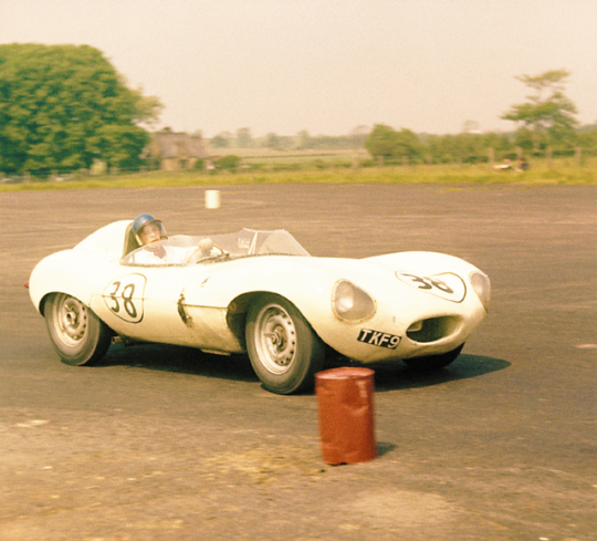 Jim Clark, Jaguar D-Type, in 1958.