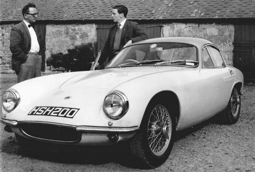 Jim Clark and James Scot in 1962 with Jim’s new Lotus Elite.