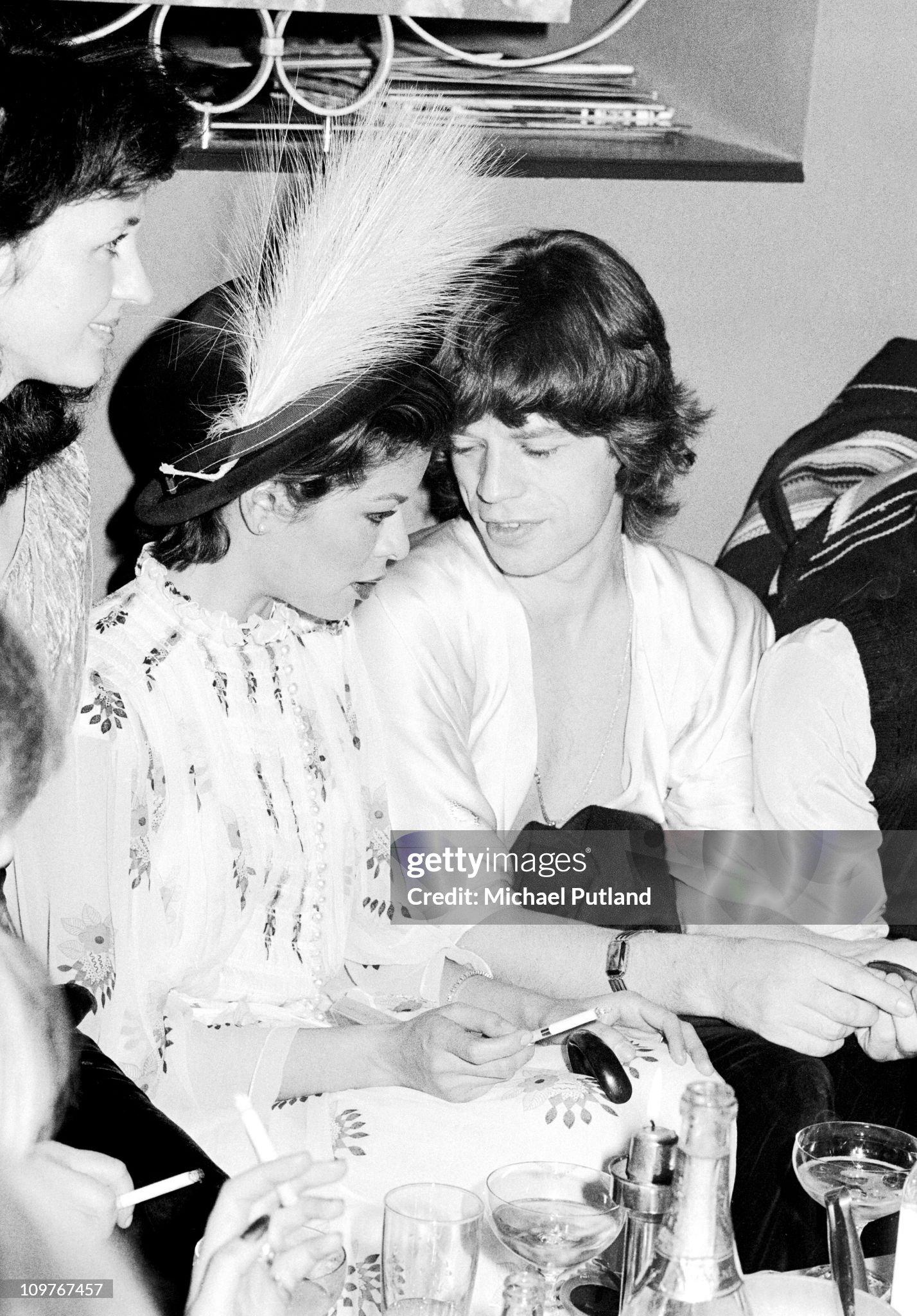 Mick Jagger backstage with his wife Bianca in Hamburg, Germany, on 02 October 1973. 