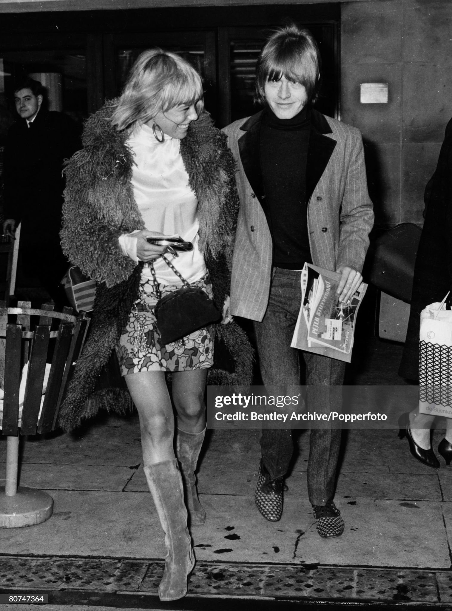 Brian Jones of the Rolling Stones group with one time girlfriend, Swedish actress Anita Pallenberg, circa 1967. 