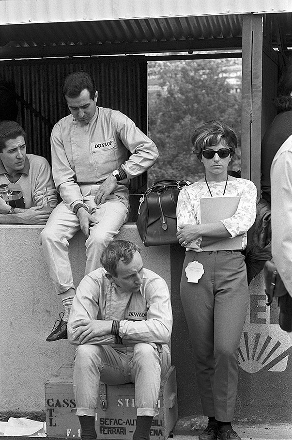 Lorenzo Bandini and John Surtees at Clermont-Ferrand in 1965. 
