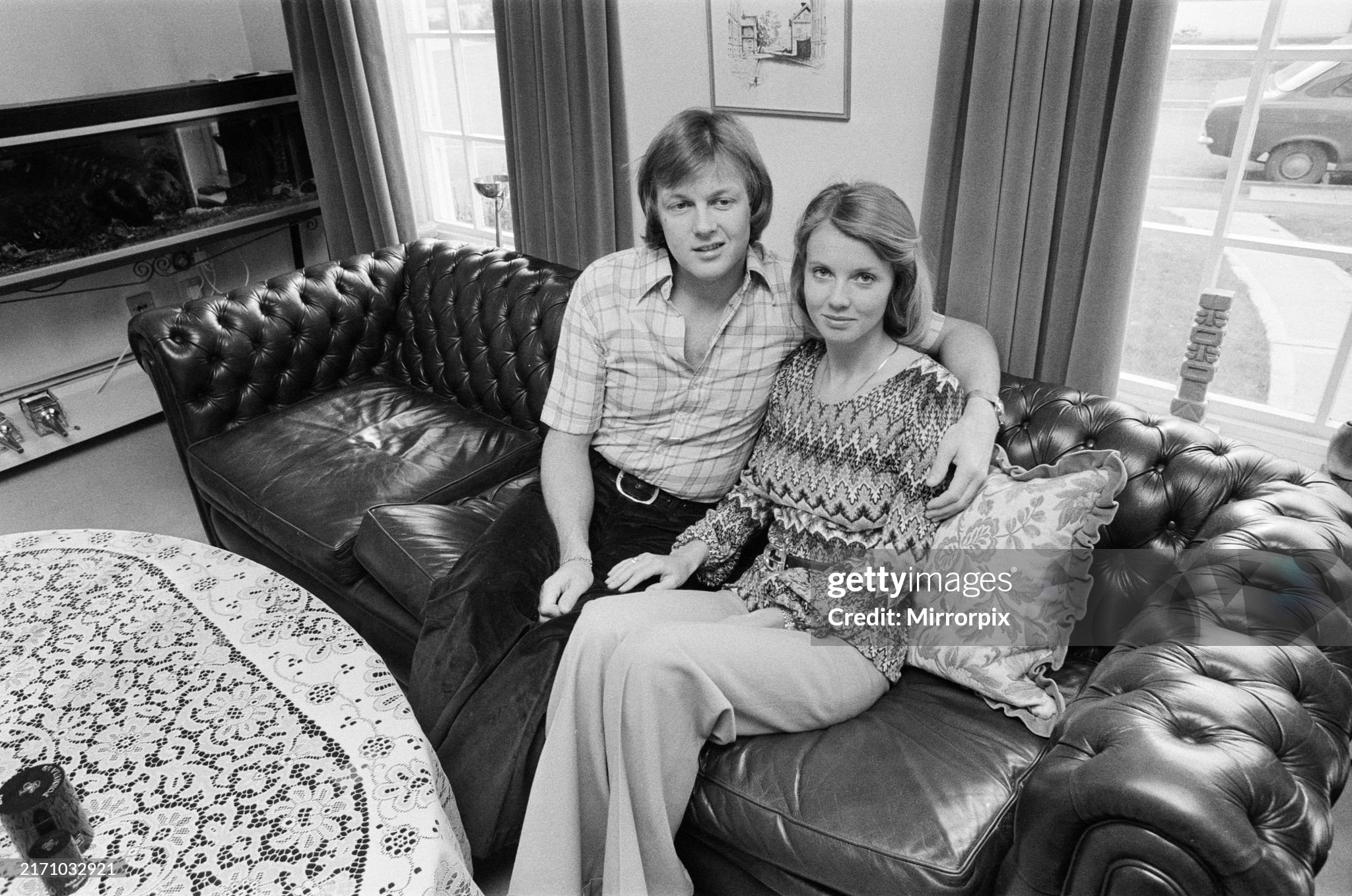 Ronnie Peterson pictured with his Swedish girlfriend Barbro Edwardsson at his home in Maidenhead on 13 March 1974. 